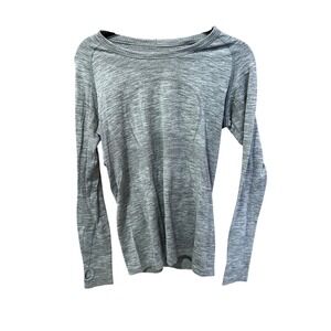 Lululemon Swiftly Tech Long Sleeve Crew Heathered Grey Space Dye Athletic Top